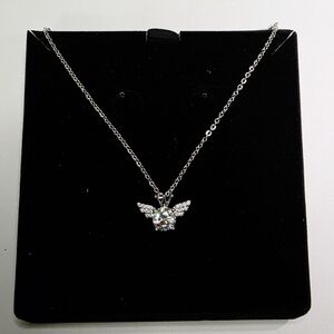 Crown With Wings Necklace 1CT Moissanite
